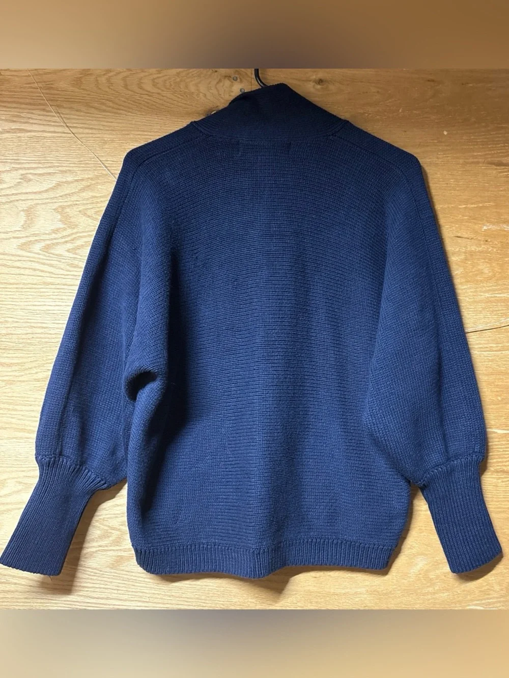 Chaus Vintage Navy Embroidered V-Neck Sweater with Red Accents